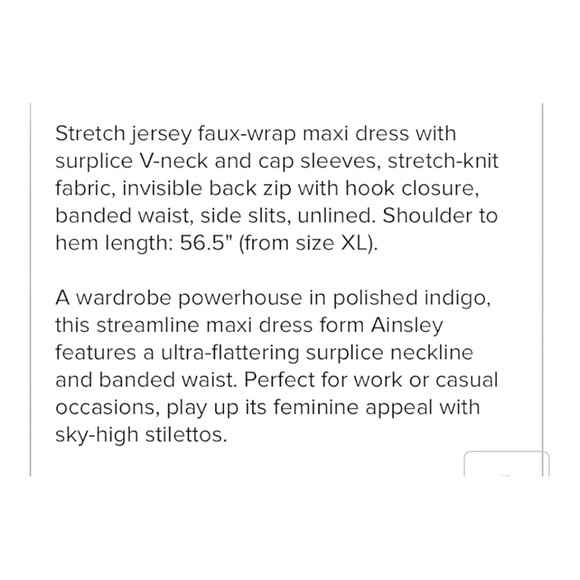 ❣️Ainsley Jersey Knit Navy Stretch Maxi Office Career Casual Stretchy Blue Dress - Picture 14 of 15